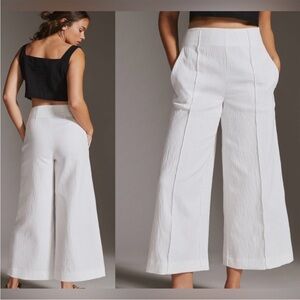 Maeve Off-White Wide Leg Pants